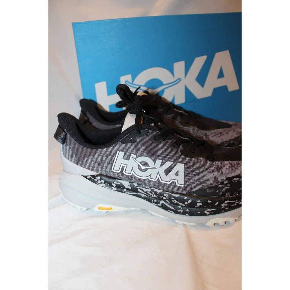 Hoka One Men's Speedgoat 6 Running Sneakers BLACK GRAY SZ 9.5 D